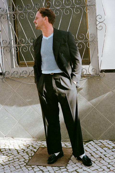 FABRIC OPTION - BLACK SLUB DRAPEY BAMBOO / LINEN