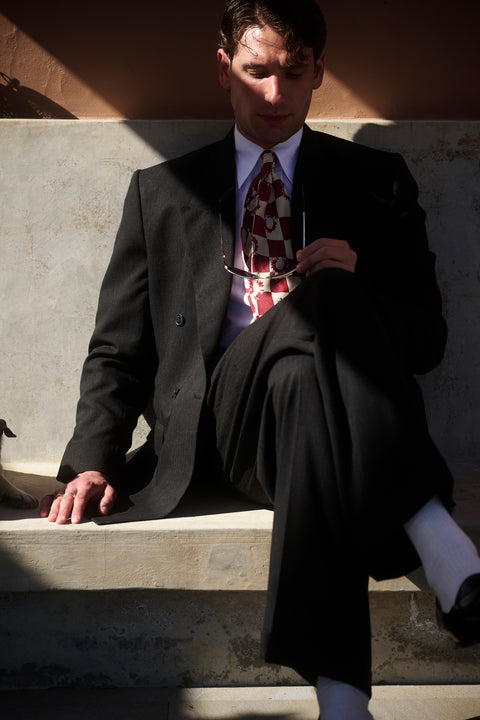 FABRIC OPTION - BLACK SLUB DRAPEY BAMBOO / LINEN