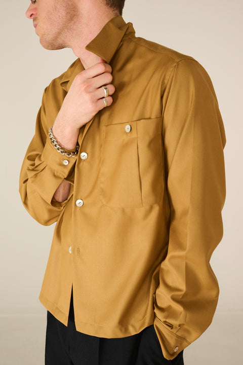 Mustard big pocket shirt overshirt