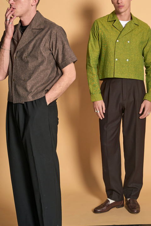 Jungle woven double breasted shirt