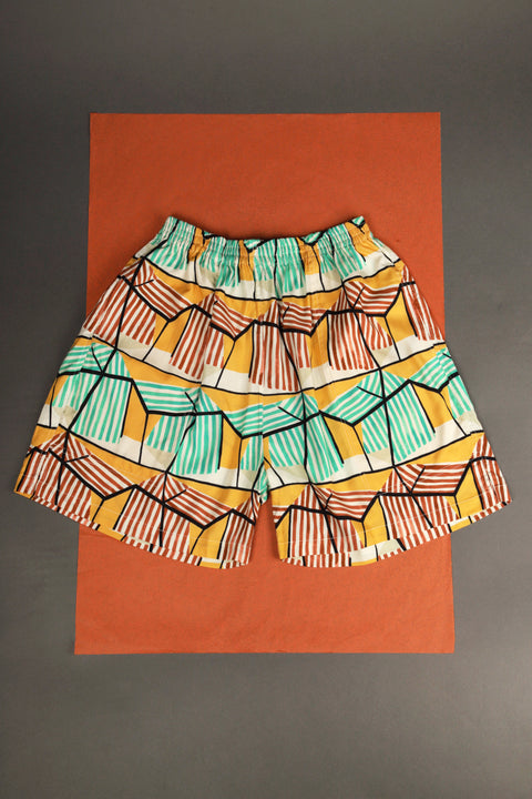 Yellow drapey Brighton hut shorts