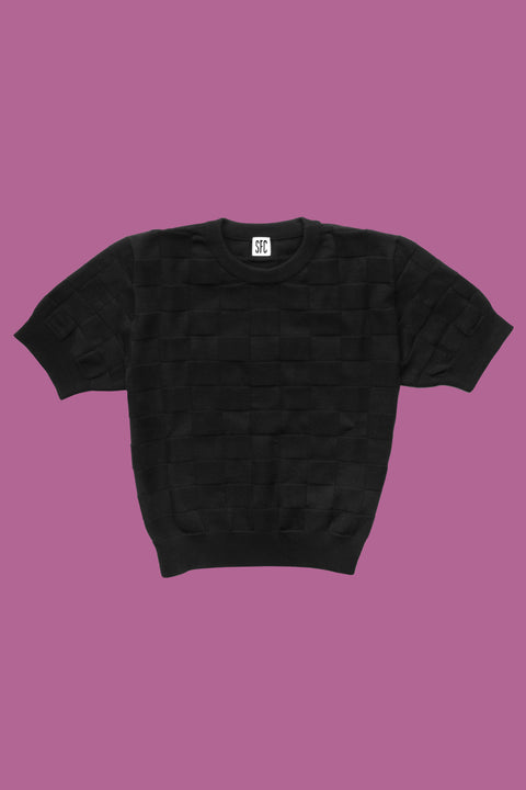 Black Checker Chet knit T