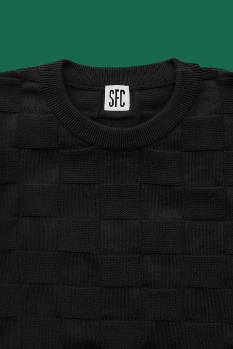 Black Checker Chet knit T