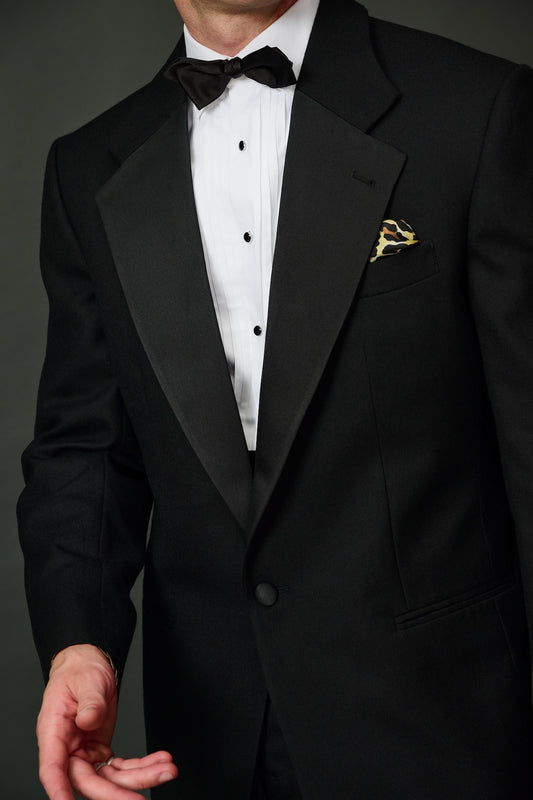 Gene black tie tuxedo suit