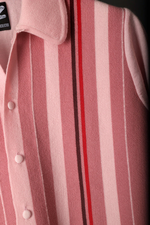 Goodfellas Salerno pink toned striped knit shirt