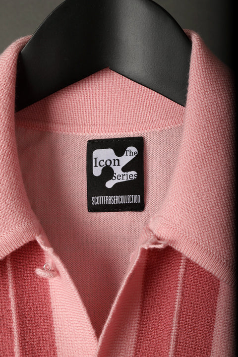 Goodfellas Salerno pink toned striped knit shirt