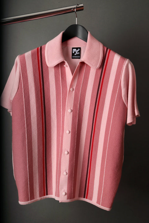 Goodfellas Salerno pink toned striped knit shirt