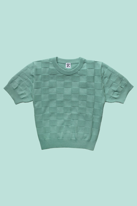 Jade Checker Chet knit T