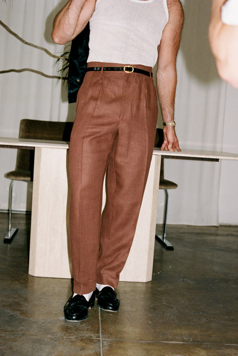 FABRIC OPTION - PLUM BROWN LINEN