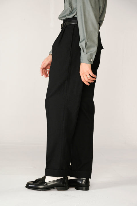 Black wool Empire waist trousers (IN STOCK)