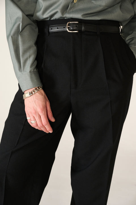BLACK WOOL EMPIRE WAIST TROUSERS (IN STOCK)