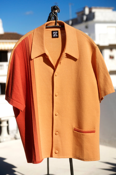 Orange Tidal knit shirt