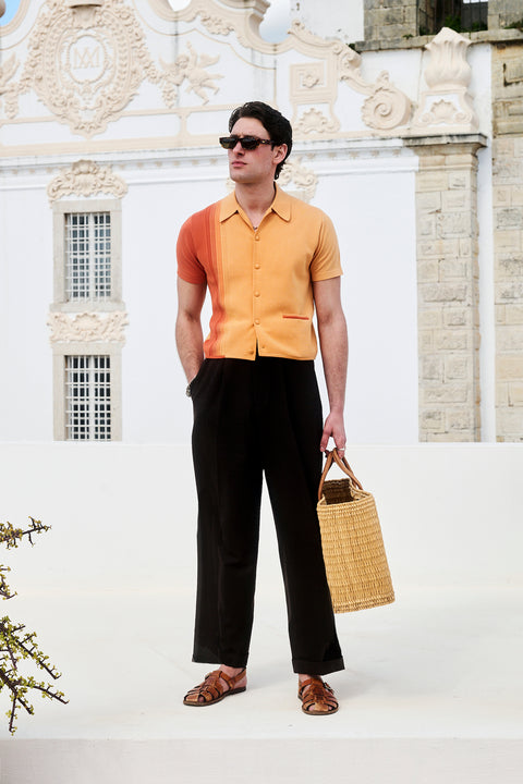Orange Tidal knit shirt