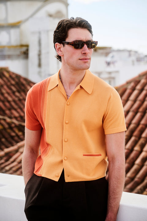 Orange Tidal knit shirt
