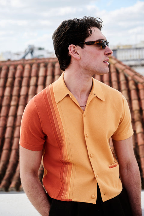 Orange Tidal knit shirt