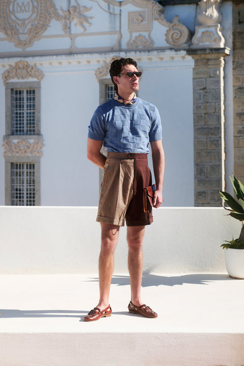 Coco and chocolate brown tone-tone wide boy shorts