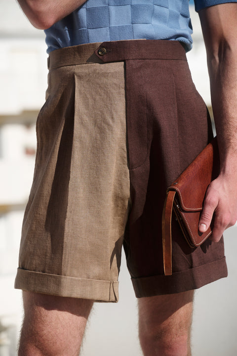 Coco and chocolate brown tone-tone wide boy shorts