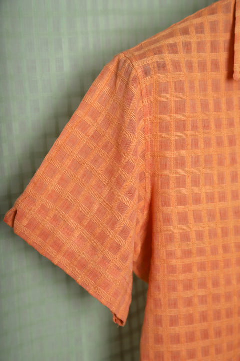Coral woven waist-tie option shirt
