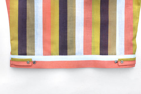 Yellow and coral striped lido shirt