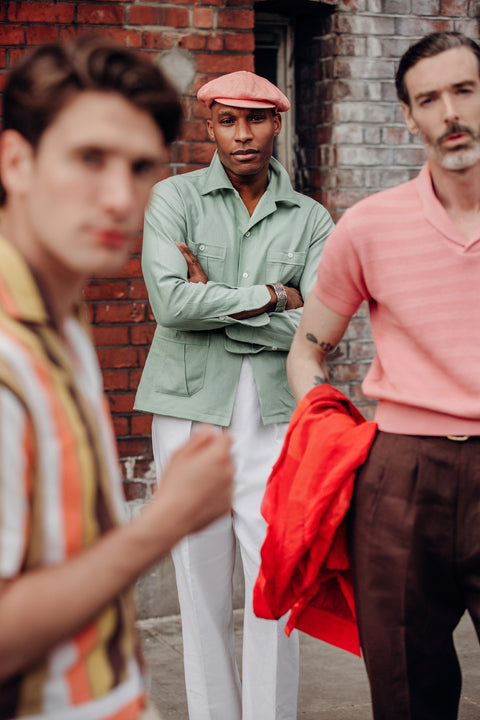 Menthe belt-back overshirt (LAST ONE)