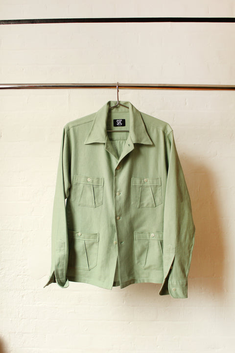 Menthe belt-back overshirt (LAST ONE)