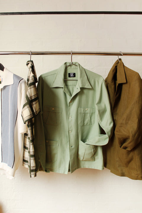 Menthe belt-back overshirt (LAST ONE)