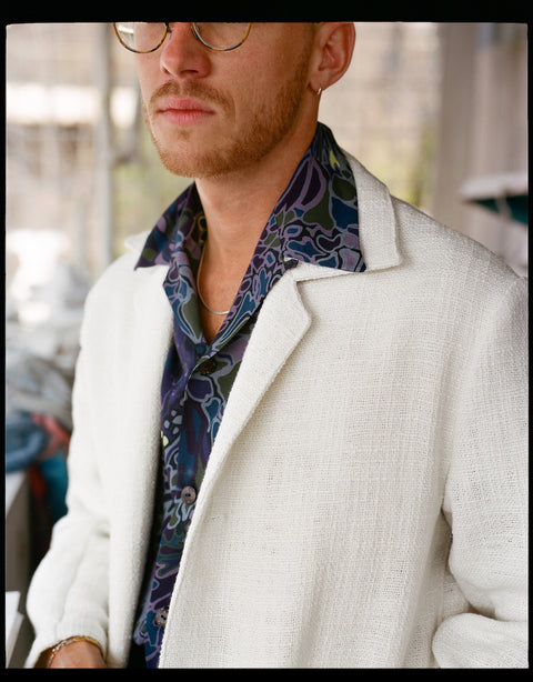 FABRIC OPTION - WHITE HEAVY WOVEN COTTON LINEN SLUB