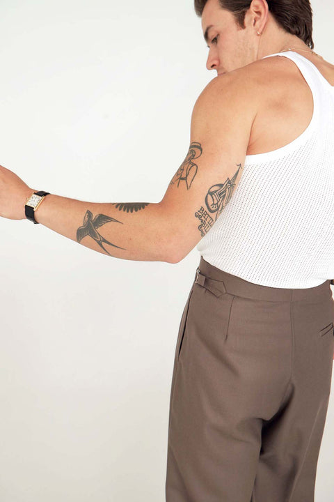 White perforated vest / undershirt / tank (2pcs)