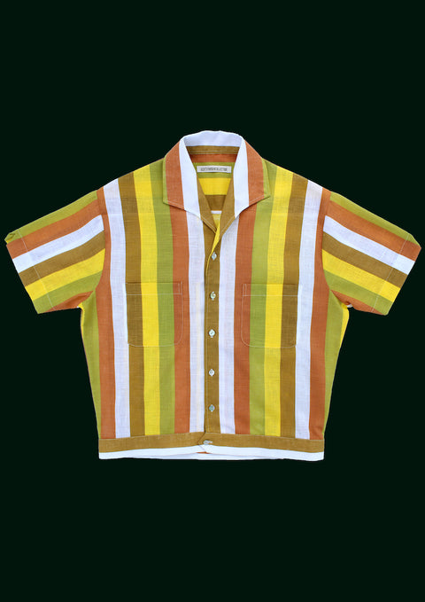 Saffron and green striped lido shirt