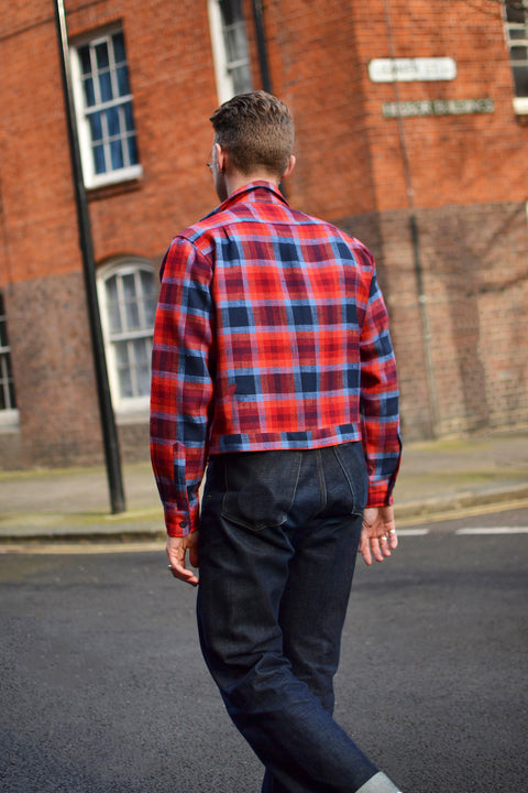 Blue and red linen check Cruz jacket (Boccia edition)