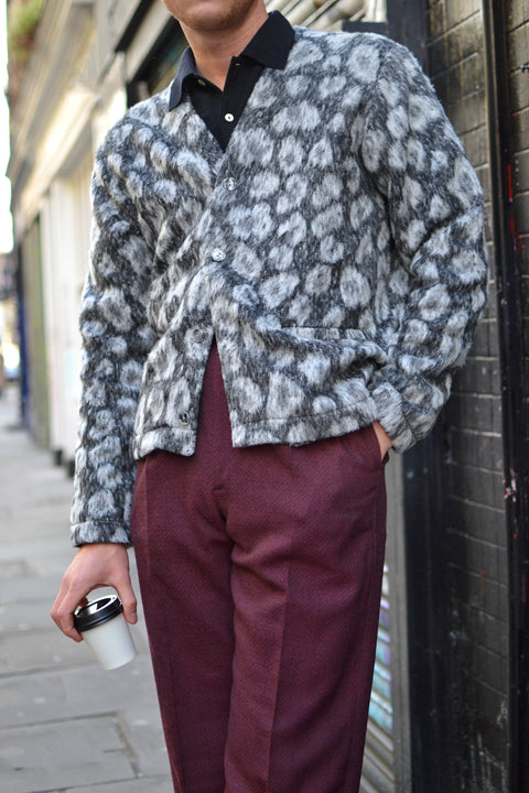 Grey toned marbled leopard cardigan