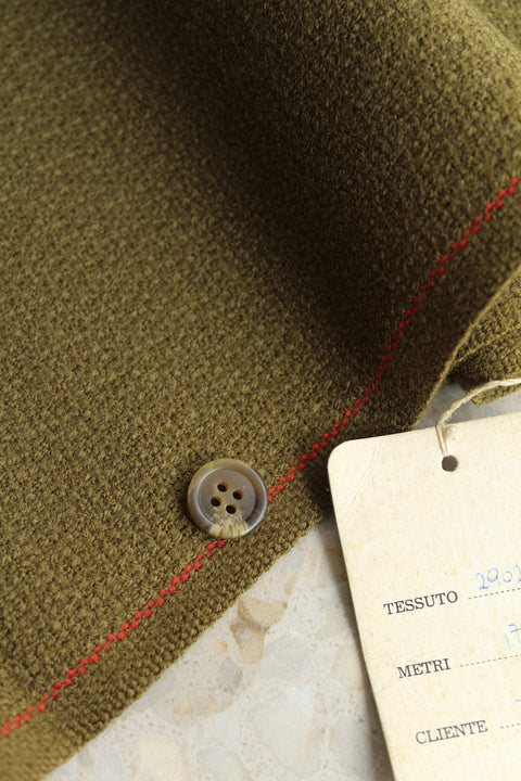 Khaki textured woven wool - TT006