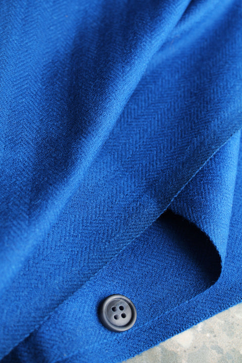 Sharp blue herringbone wool - TT018