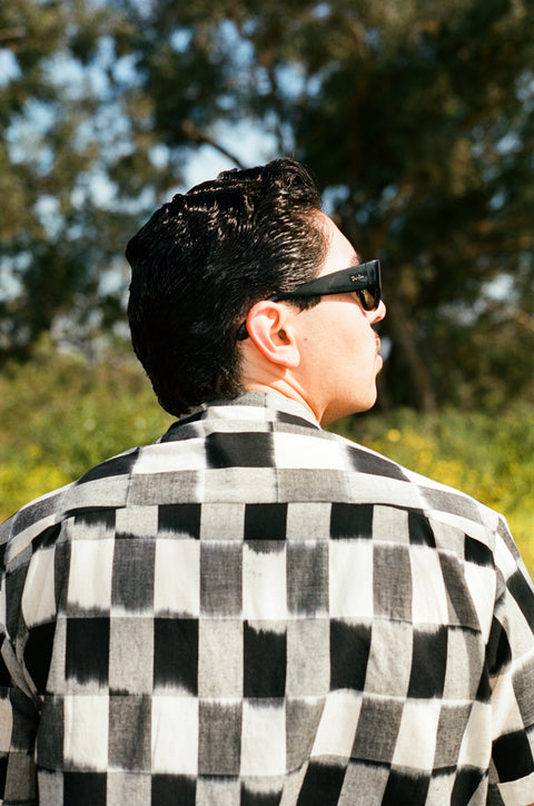 Black and white blurred checker shirt (LAST 2)