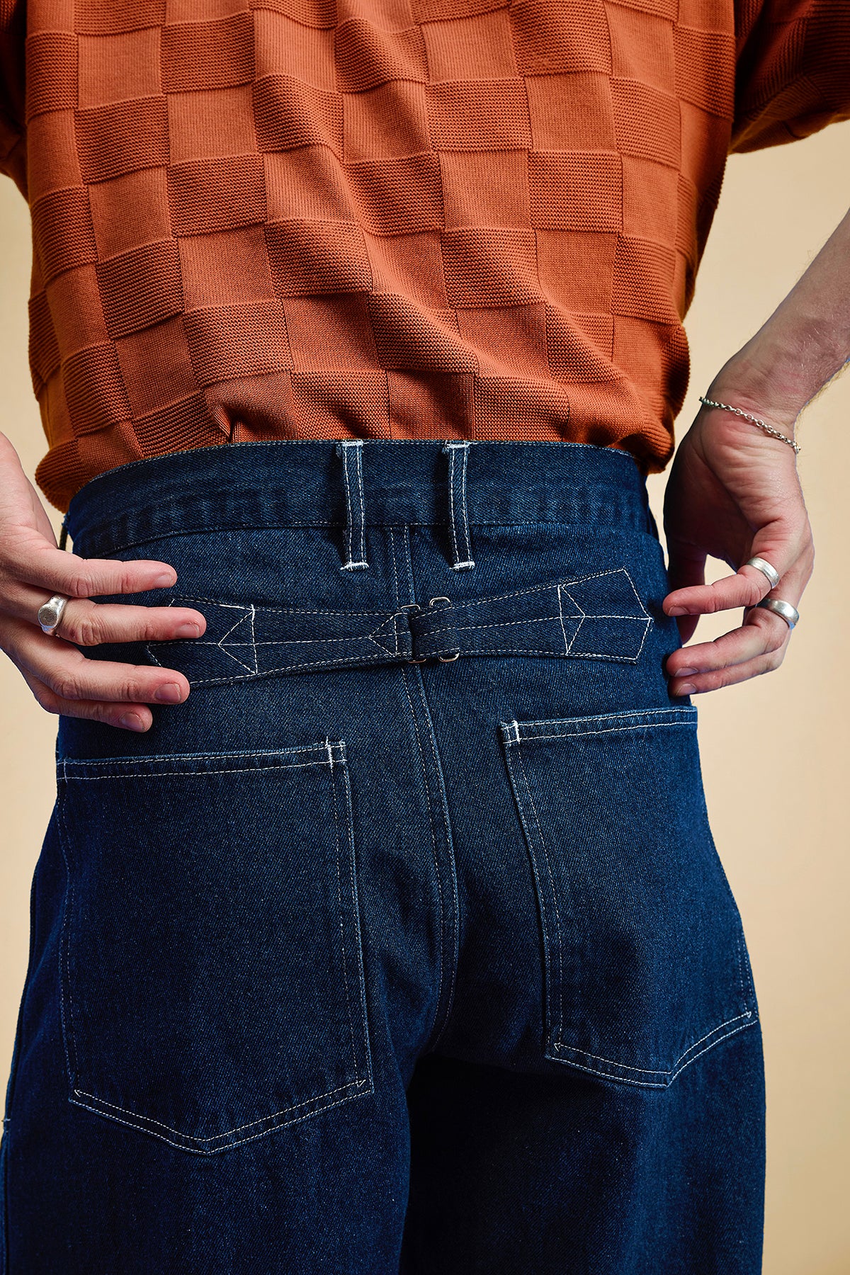 Patch pocket denim pants