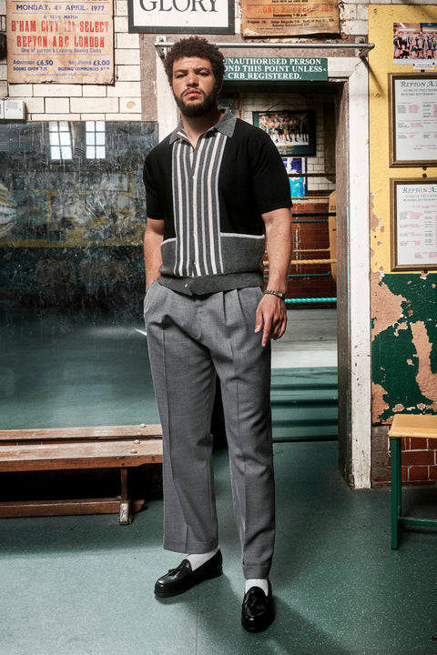 Black and grey striped Ali knit