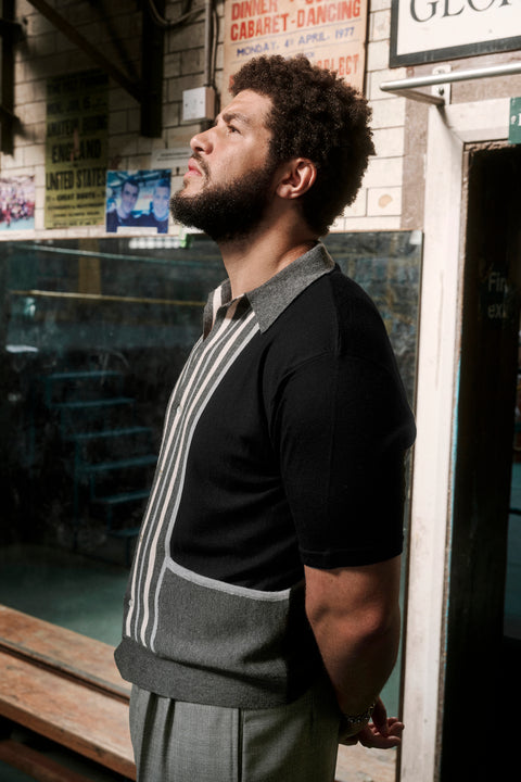 Black and grey striped Ali knit