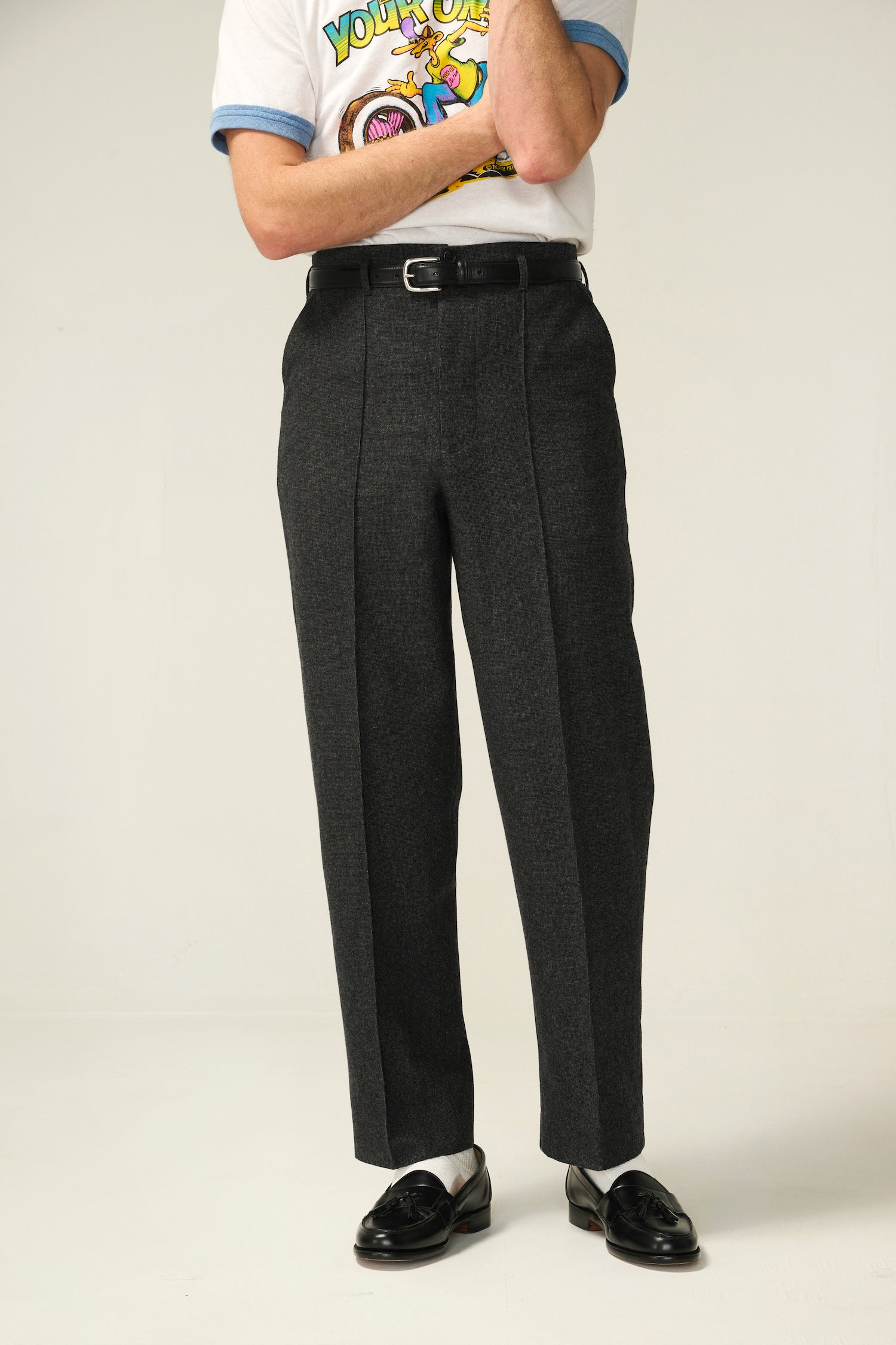FABRIC OPTION - CHARCOAL MOTTLED FLECK WOOL
