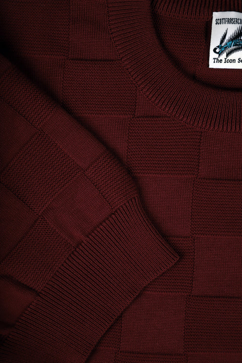 Burgundy Checker Chet knit T (LIMITED EDITION)