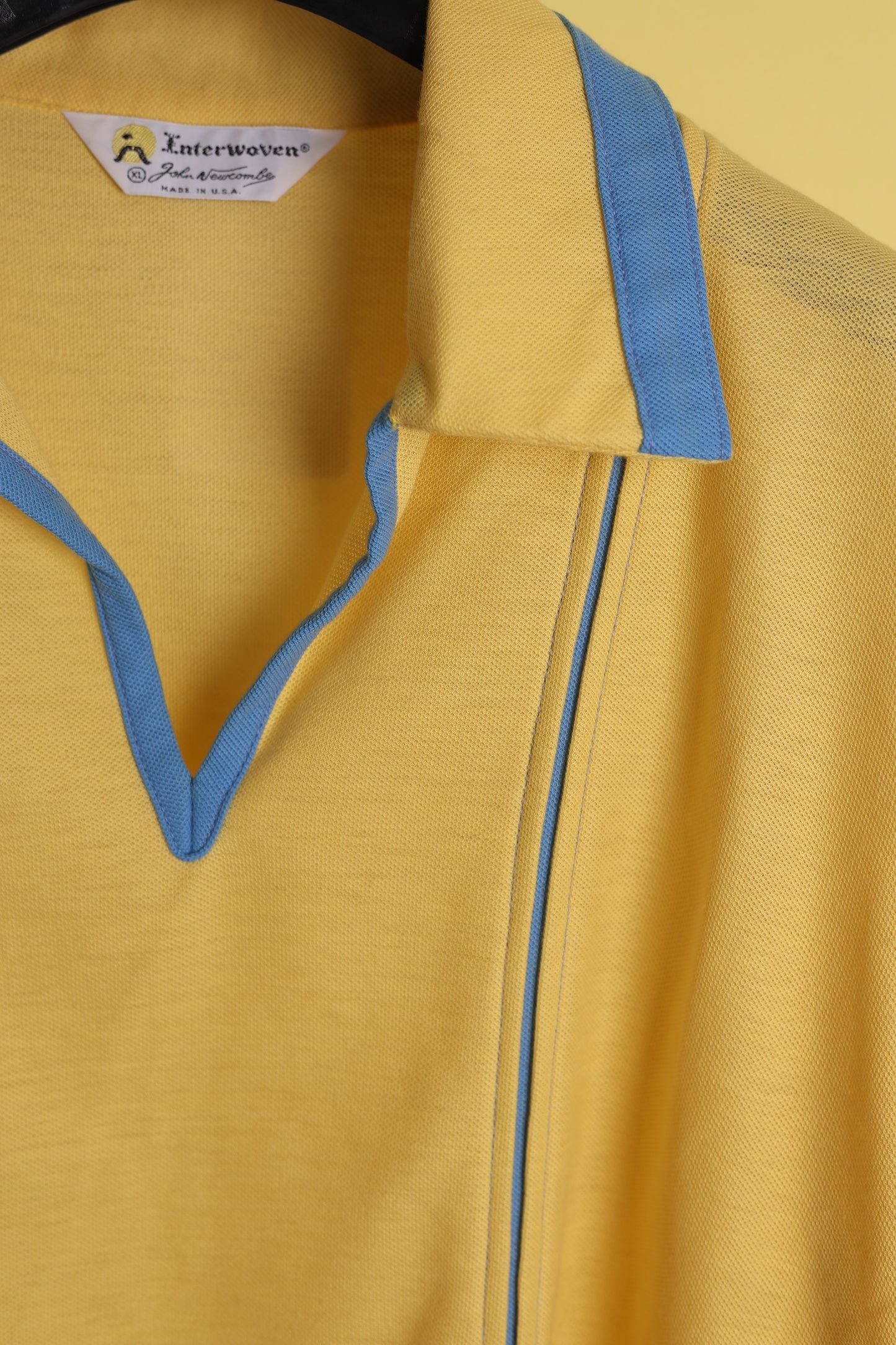 Tonal stripe yellow polo shirt