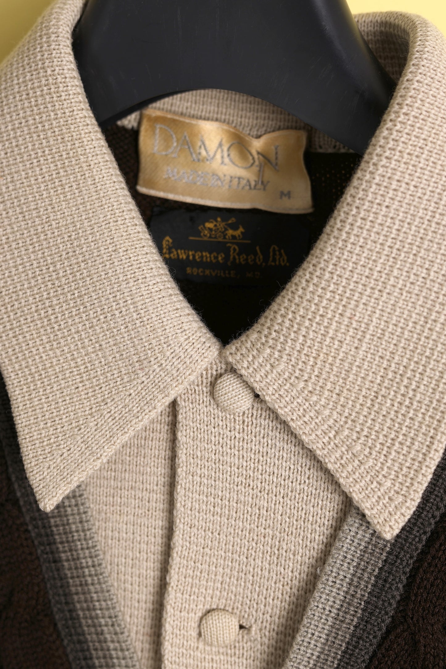 Chocolate brown Layered V-Neck Italian Knit Shirt