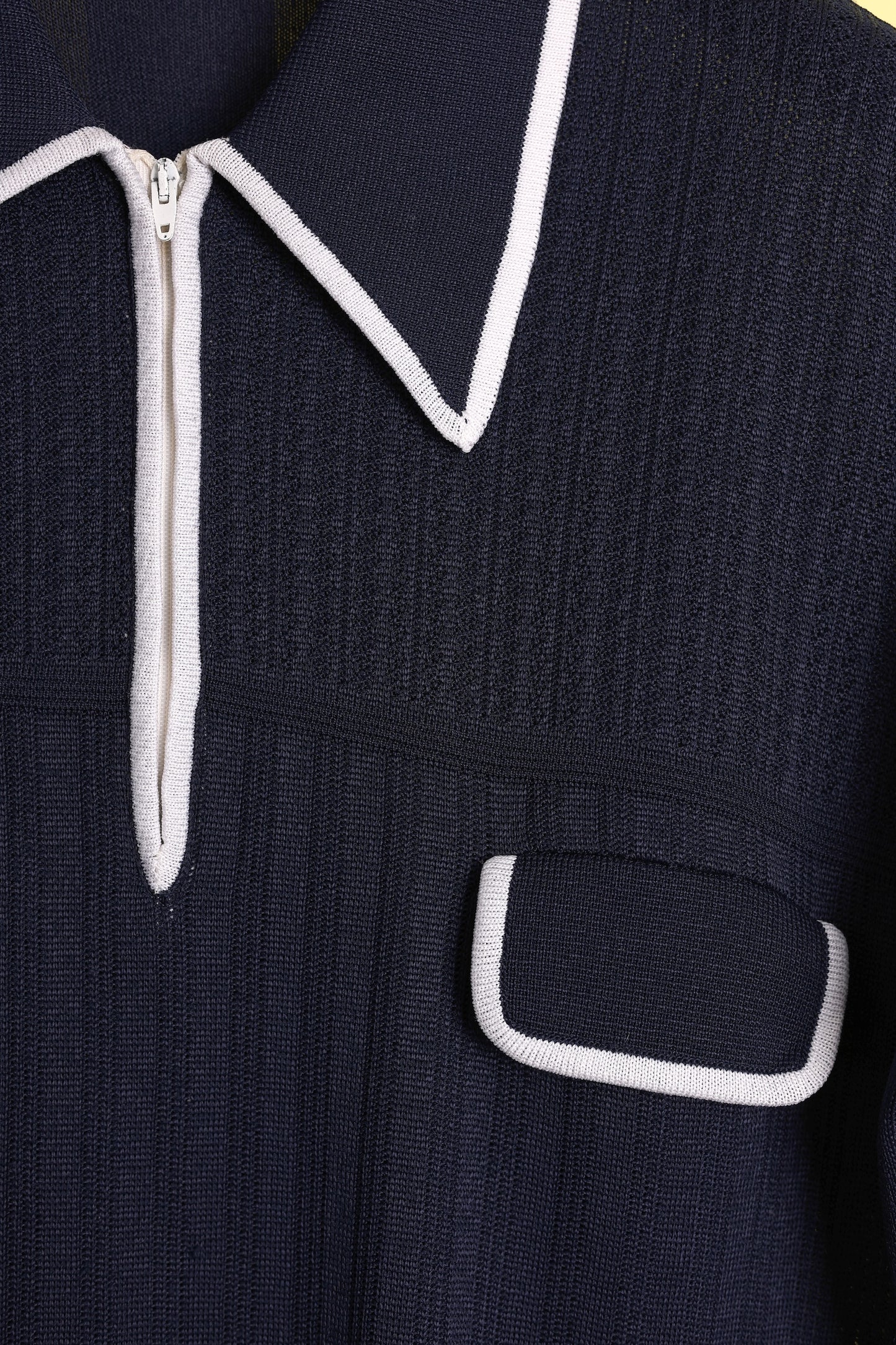 Navy Zip-Up Polo