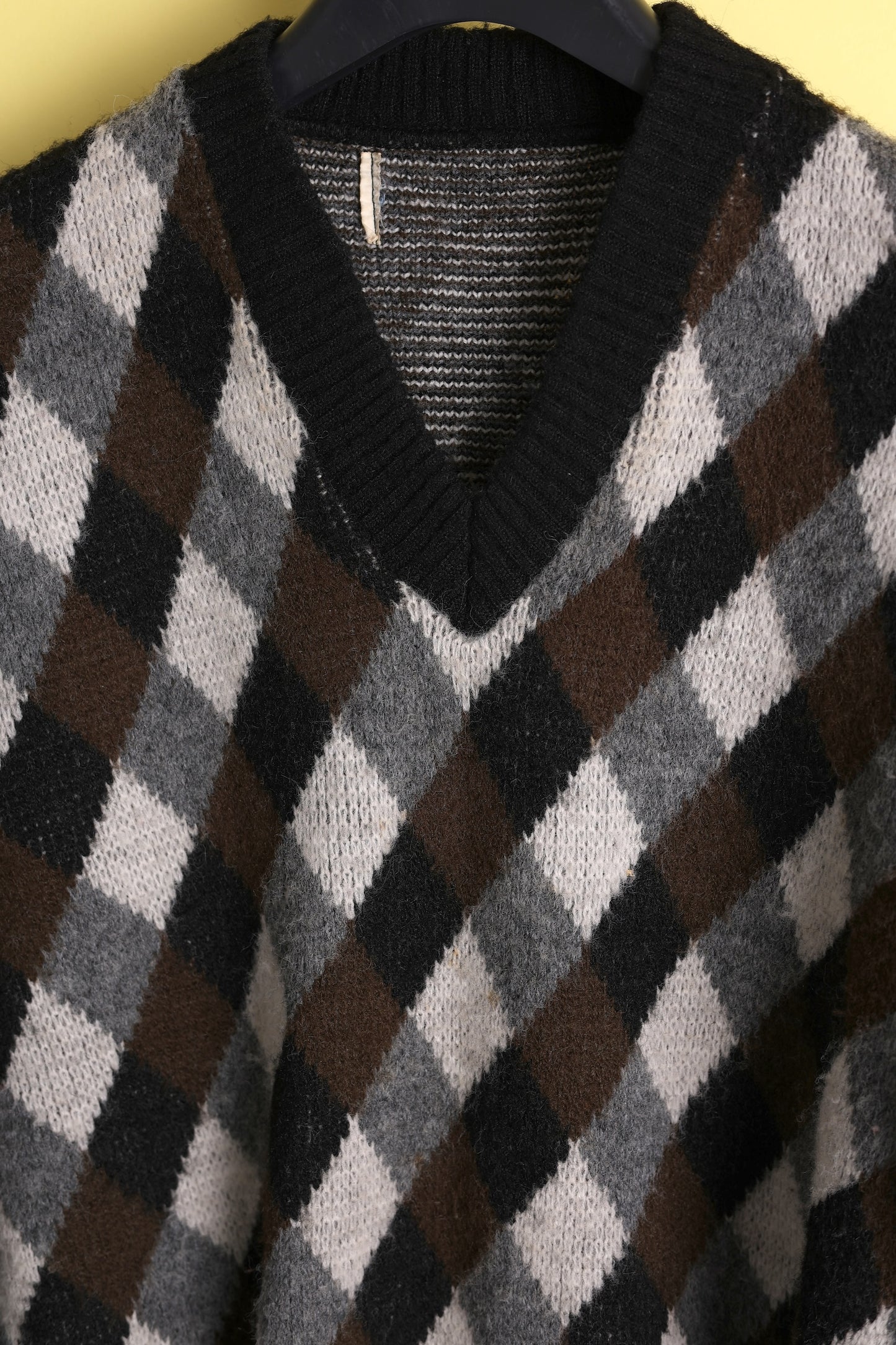 Diamond Check V-Neck Jumper