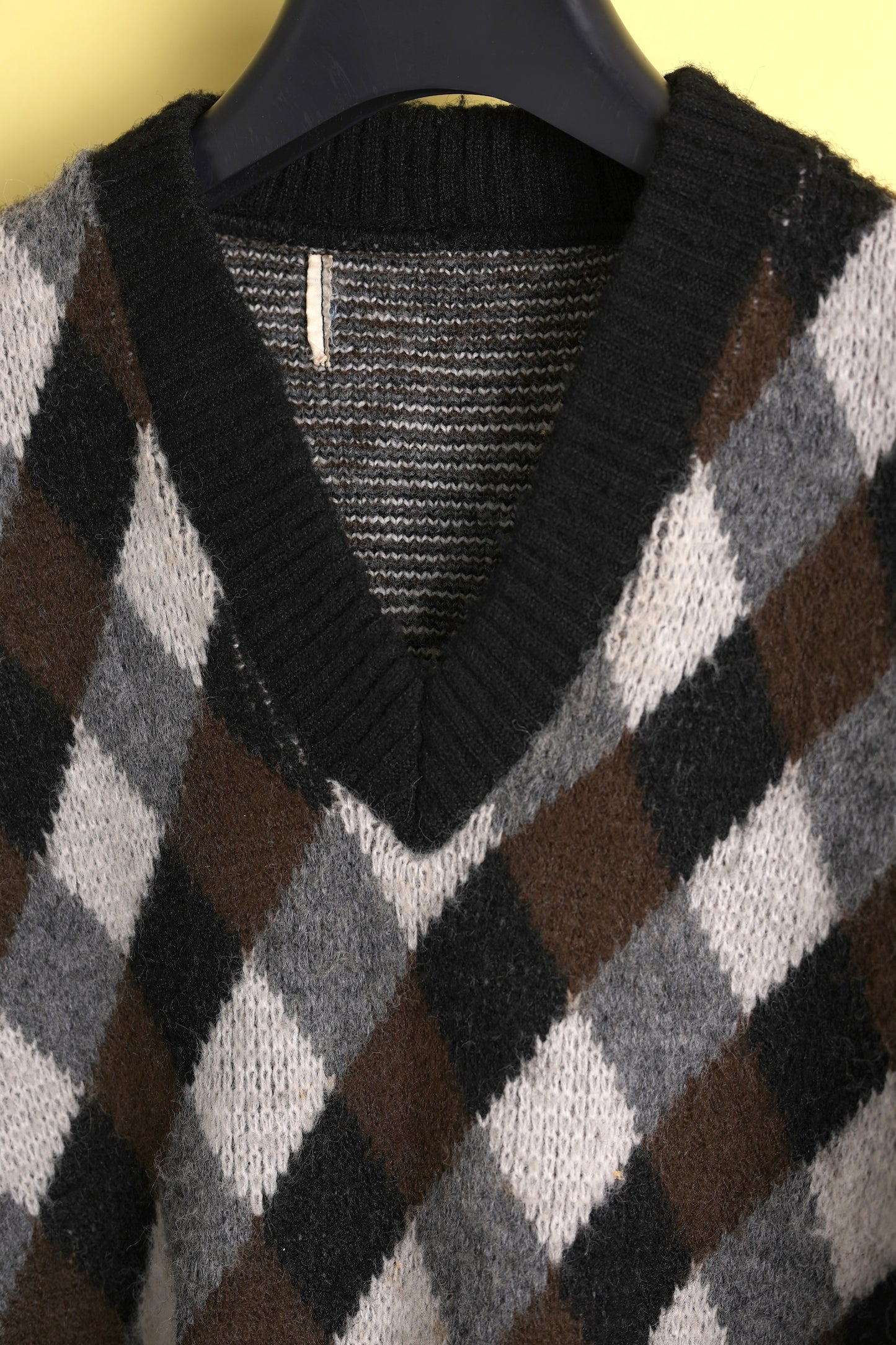 Diamond Check V-Neck Jumper