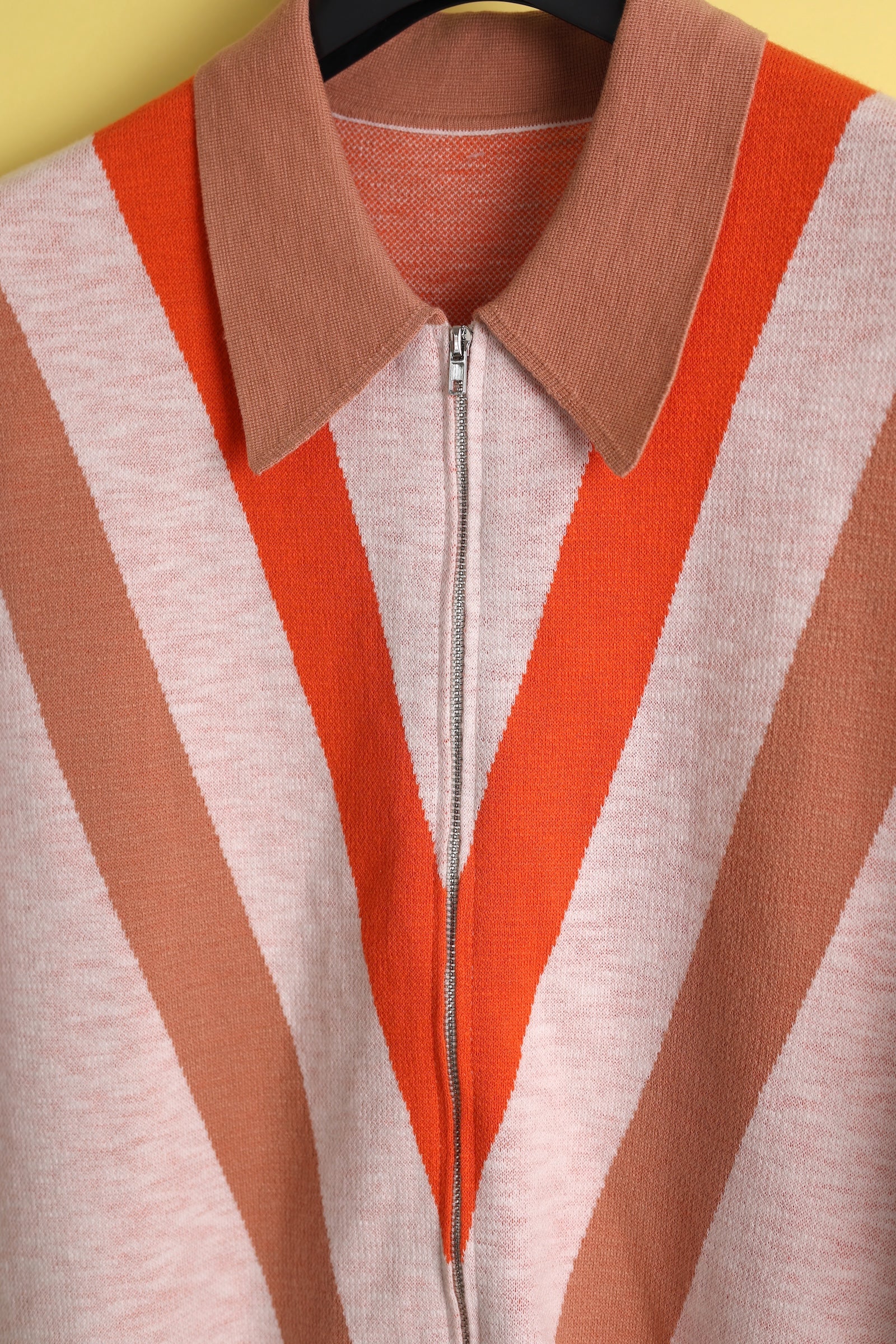 SFC V-Stripe Zip-Up Knit Shirt