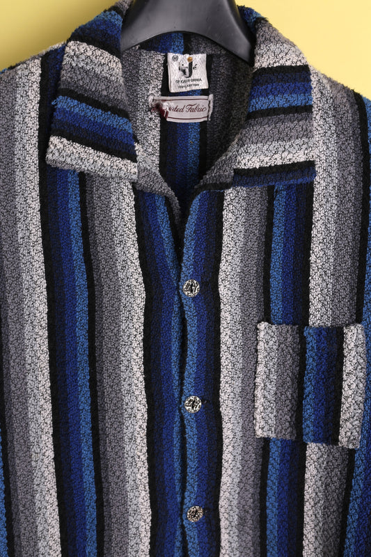 Textured stripe beach shirt