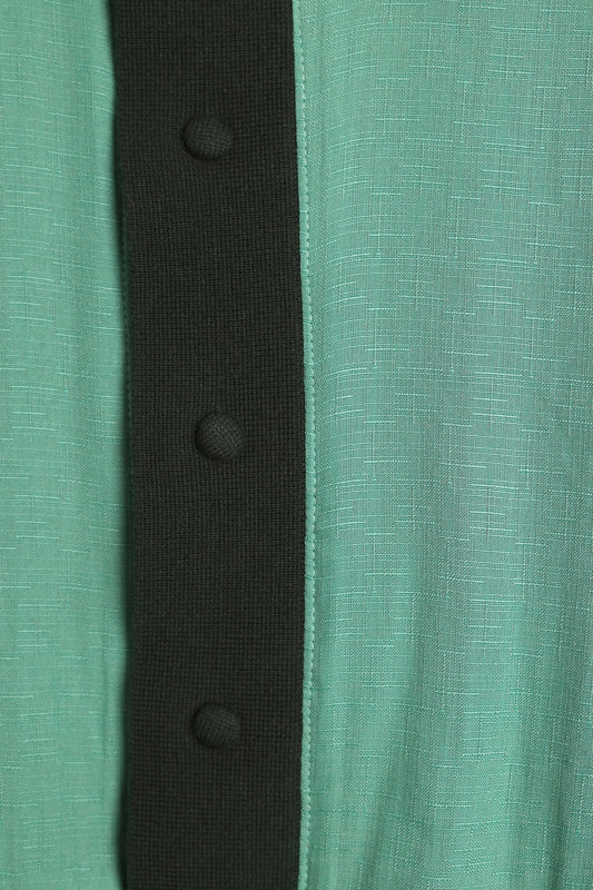 SFC Tonal Green Textured Front Panel Knit