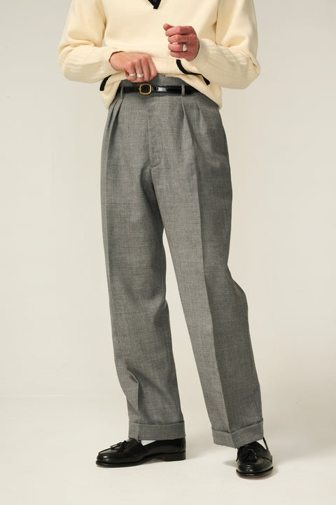 FABRIC OPTION - CARY LT GREY HOPSACK WOOL 