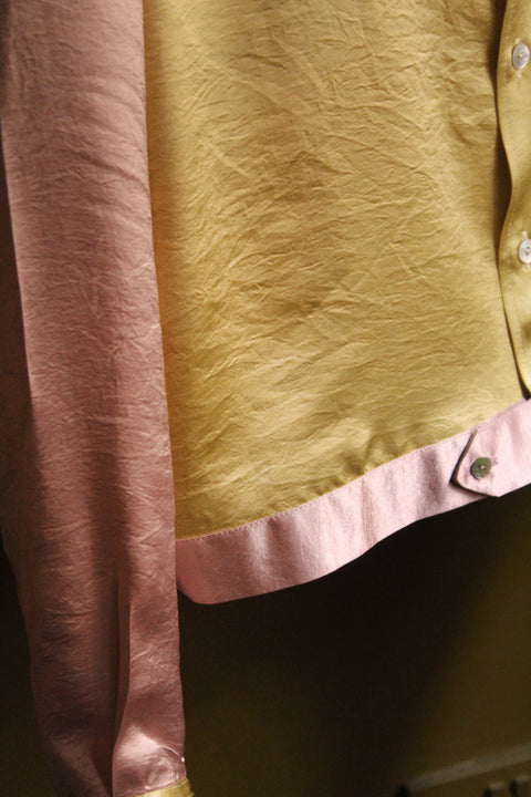 Yellow and pink crushed satin Jac shirt