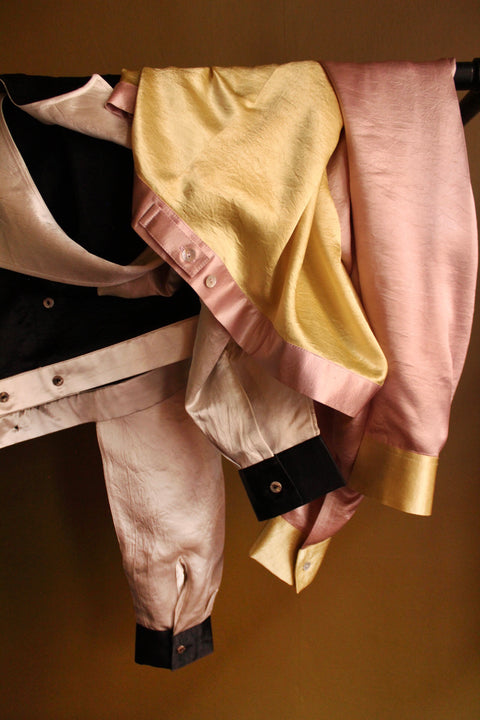 Yellow and pink crushed satin Jac shirt